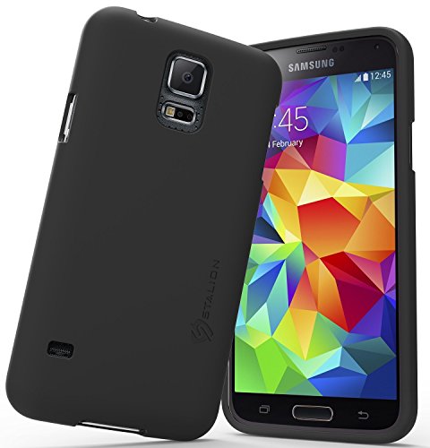 Stalion Samsung Galaxy S5 Case Slider Series Matte-UV Textured Sliding Style Protective Hard Case (Matte Black)