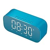  DZXYW Reloj Despertador Reloj Despertador LED Digital Altavoz Bluetooth inalámbrico Reloj Inteligente Reloj Digital multifunción Dormitorio Oficina al Aire Libre Azul