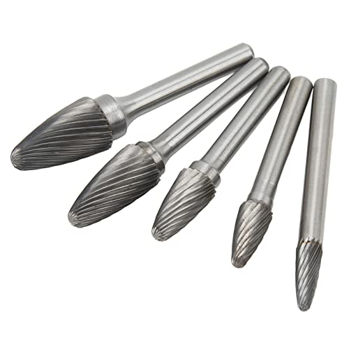 Set de 5 fresas rotativas de carburo con corte simple miniatura 3