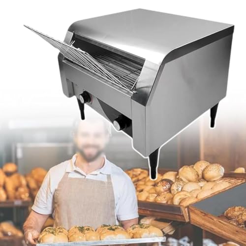 Tostadora comercial con cinta transportadora de 150/300/450 rebanadas/hora, tostadora industrial de acero inoxidable de 2200 W, equipo eléctrico de mostrador para restaurantes, ideal para preparar m