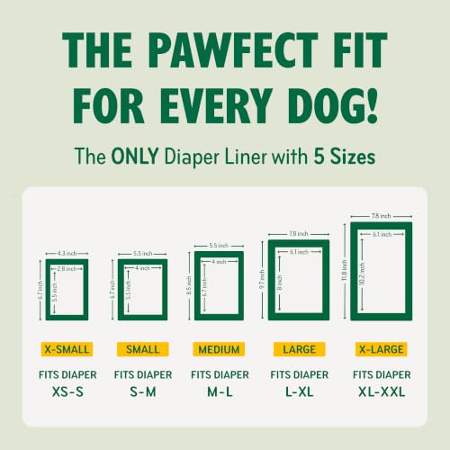 Image of PAWPANG Dog Diaper Liners Trial Pack, Absorbent Inserts, 20ct, X-Large
