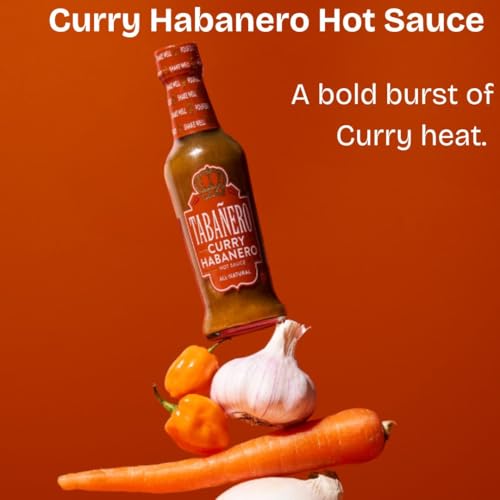 Image of Tabanero Curry Habanero Hot Sauce, 5 oz Small Glass Bottle