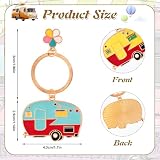 Morocket 2 Stück Schlüsselanhänger Wohnwagen, Cartoon Schlüsselanhänger, Camper Schlüsselanhänger, Retro Reiseanhänger Schlüsselanhänger Zubehör, Niedliche Schlüsselanhänger für Dekor Reise Camping