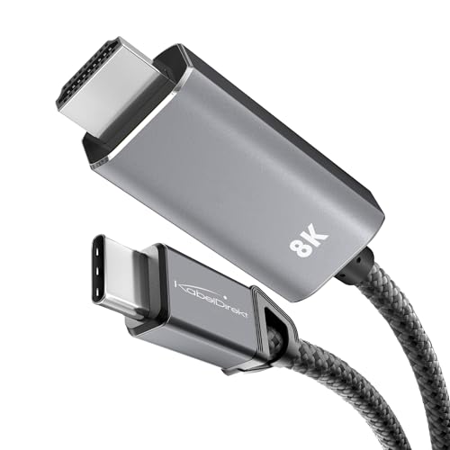 Cable USB C a HDMI 8K KabelDirekt de 1m para conectar portátiles a TV