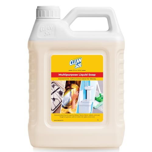 Image of Cleansol Multipurpose Liquid Soap Concentrate - 2 Ltr | All-Purpose Cleaner for Kitchen, Floors, Dishwashing & Cars | Heavy-Duty Grease Remover