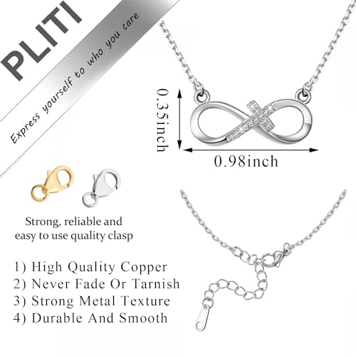 PLITI Sympathy Gift Goodbyes Are Not Forever Goodbyes Are Not The End Infinity Cross Necklace Loss of Loved One Remembrance Gift2