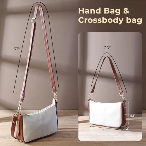 Women's 2-in-1 Clutch Tote Handbag – Convertible Crossbody and Shoulder Purse with Zipper Closure & Removable Strap.4