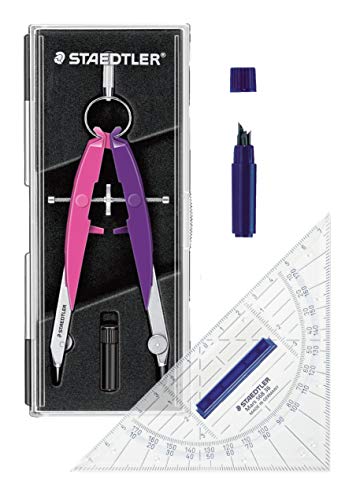 STAEDTLER Mars Comfort Geometriezirkel, Etui mit Klappdeckel (Zirkelset pink?violett, 1)