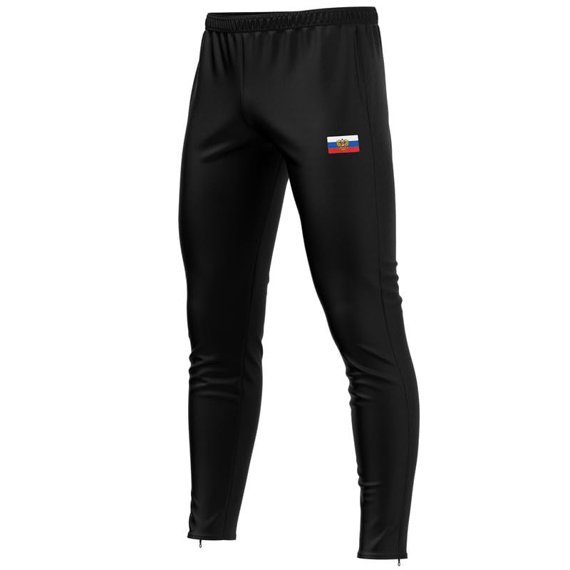 Pantalón Rusia RS-362 Fútbol negro transpirable para ropa deportiva masculina