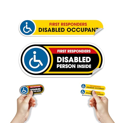 Disabled Occupant Car Stickers + Disabled Person Inside Small Sticker