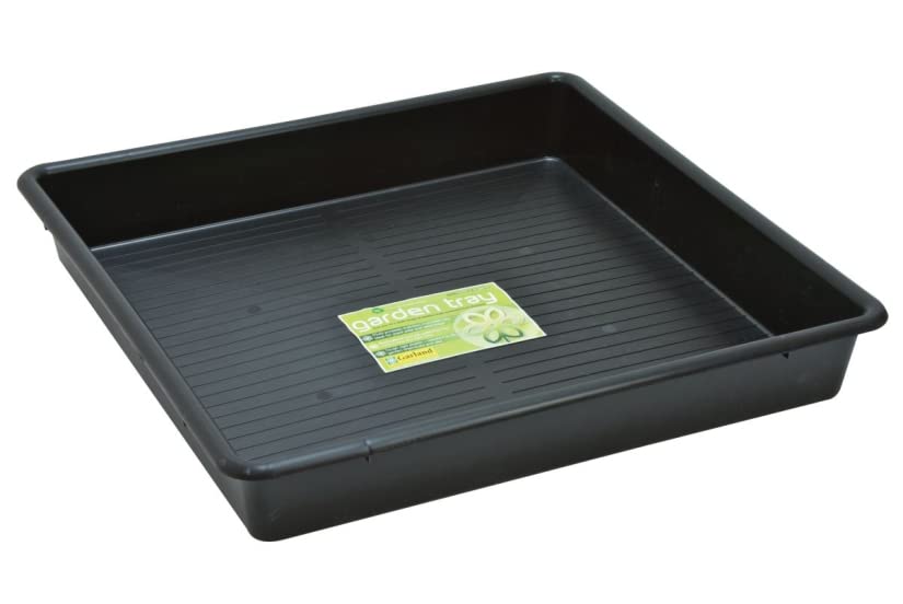 Muddy Hands Heavy Duty Square Multi Purpose Black Plastic Garden Tray - 76.8 Litre - (Length: 80cm x Width: 80cm x Height: 12cm)
