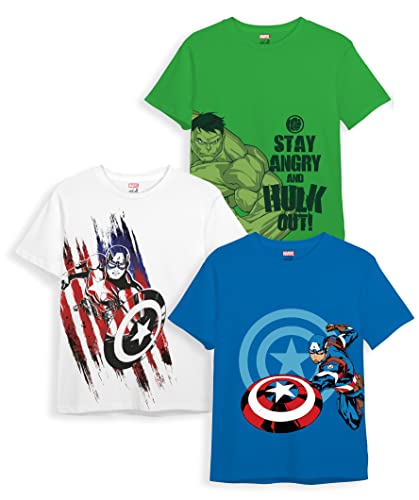 Image of minicult Marvel Captain America Iron Man Cotton T-Shirts Pack of 3 | 2-3Y