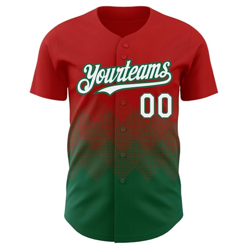 Camisetas personalizadas de béisbol y sóftbol con botones, diseño de rombos en degradado para hombres, mujeres y jóvenes miniatura 2