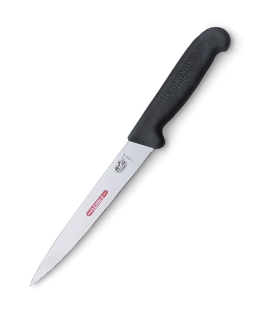 Victorinox Fibrox Couteau de Cuisine, Couteau à Fileter, Lame de 20 Cm, Acier Inoxydable, Noir, Standard