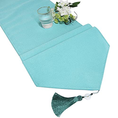 Chemin de table bleu teal pour protéger et décorer votre table à thé ou meuble de placard - 7