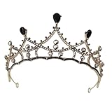 FOMIYES ブラッククラウン ダイヤモンドクリスタル 女性のための黒い王冠 女性のための王冠 女性用クリスタル ダイヤモンドのヘアアクセサリー 誕生日ティアラ 花嫁の王冠 ブライダルヘアアクセ