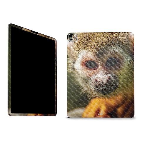 Image of MightySkins Carbon Fiber Skin Compatible With Apple iPad Pro 12.9 inch M2 6th Gen (2022) Full Wrap Kit - Squirrel Monkey | Protective Durable Textured Carbon Fiber Finish | Easy To Apply | Made in the USA