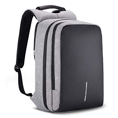 Fresion Rucksack Handgepäck Reiserucksack für Herren - Stylisch 15,6 Zoll Laptop Business Rucksäcke, Schulrucksack Jungen Mädchen Teenager, Daypack für Reisen Arbeits Uni, Grau