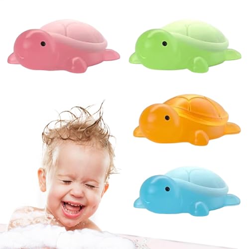 Jabón de aceite en forma de tortuga – 4 x jabón de baño con forma de tortuga para niños y niñas, solución de limpieza facial para niños y niñas, solución de limpieza facial para jardín de infantes