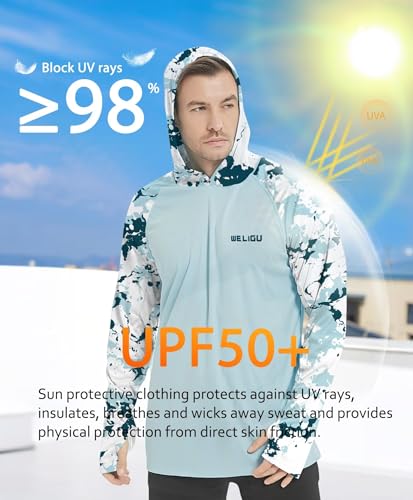 Men's UPF 50+ Sun Protection Hoodie Shirt Long Sleeve SPF Fishing Outdoor UV Hiking Lightweight Shirts4