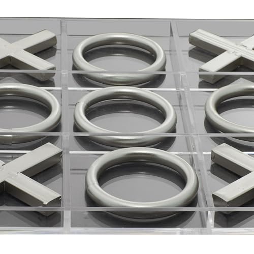 Juego de mesa Tic Tac Toe 12 x 12 x 1 in, plástico acrílico miniatura 2