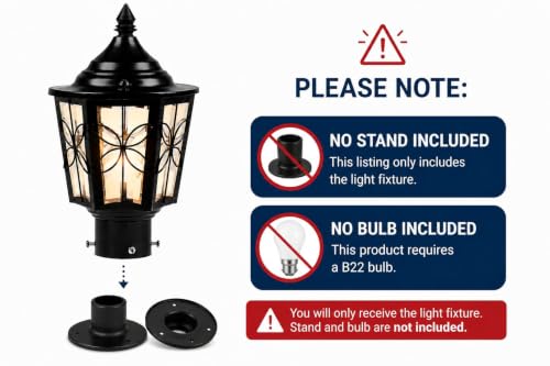 Image of SINOMAN Pillar Mounted Post Light Flower Pattern Outdoor Main Gate Light Fixture Lamp Perfect for Boundary Walls, Driveway Gates, Patio, Pathway, Fence & Home Entrances (Pack of 1)(Without Bulb)