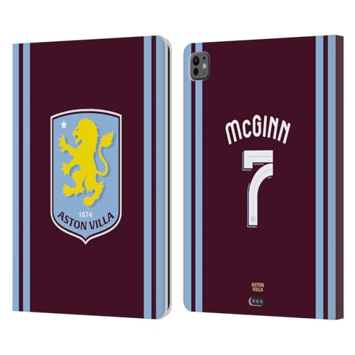 Licenza Ufficiale Aston Villa Football Club John McGinn Kit Giocatore con Stemma Custodia Cover pelle a Portafoglio Compatibile con Apple iPad PRO 13 M4 2024