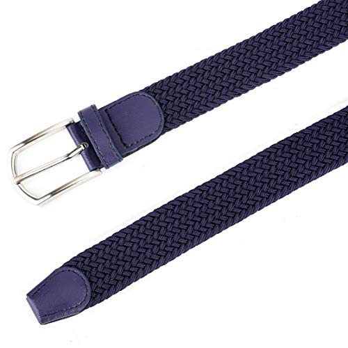 Image of Braided Canvas Woven Elastic Stretch Belts for Men /Women /Junior with Multicolored