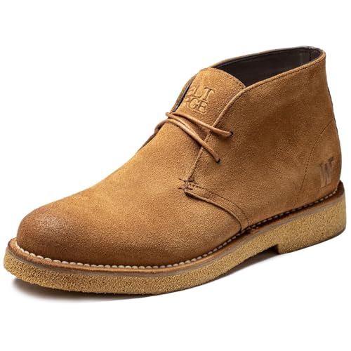 WELTFORGE Mens Welted Suede Leather Chukka Boots Lightweight Rubber Foam Sole Casual Desert Boot