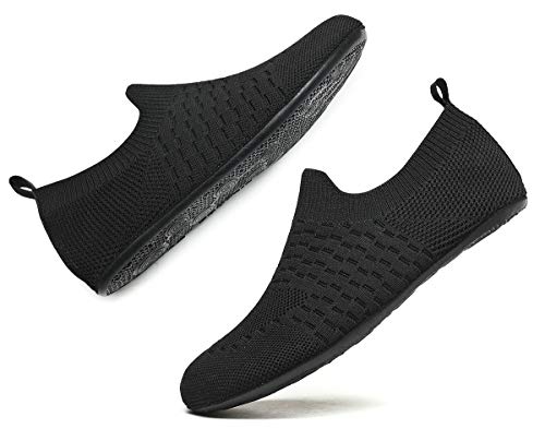 Ditont Breathable Slip-On Indoor House Slippers Rubber Soft Sole Non Slip Lightweight Grip Home Barefoot Exercise Yoga Shoes For Men Women (Dt20031Allblack41) #TOP5