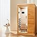 YJSPSSW Infrared Sauna Room Single Room – Premium Hemlock Wood Far-Infrared Sauna Cabin with Bluetooth Music, Ambient Lighting & Sole Control (120V, 1200W, 700×895×1565mm)