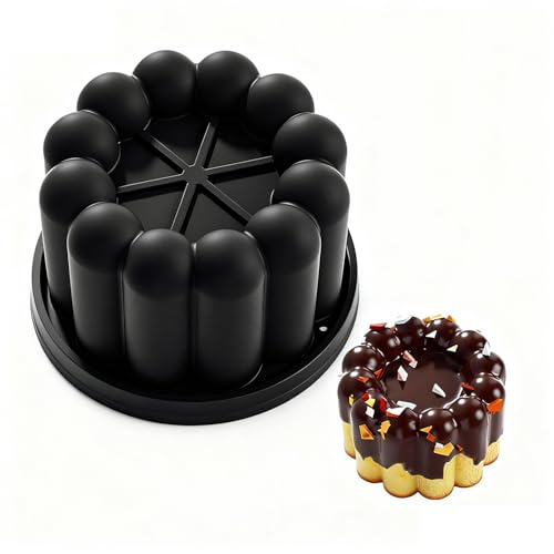 Charlotte Cake Mold, 2PCS Silicone Charlotte Cake Pan, Nonstick Silicone Baking Molds, Baking Pastry Molds for Cake, Jello, Gelatin, Bread (Flower Shape)