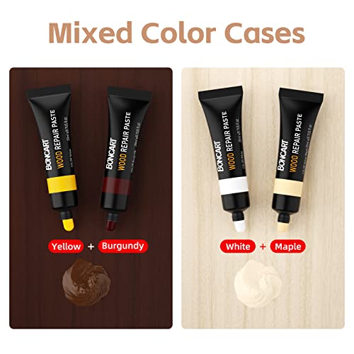 Boncart Wood Furniture Repair Kit Wood Filler-Repair Scratch, Cracks, Hole, Discoloration For Wooden Door, Floor, Table, Cabinet -Restore Any Wood, Cherry, Walnut #TOP3
