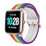 ViCRiOR Bands Compatible with 19mm ID205L Smart Watch, Quick Release Soft Silicone Fadeless Pattern