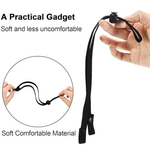 12 pieces adjustable ear straps anti slip ear loop extension hook straps mask holder extender for nurse dust workers food workers to relieve black