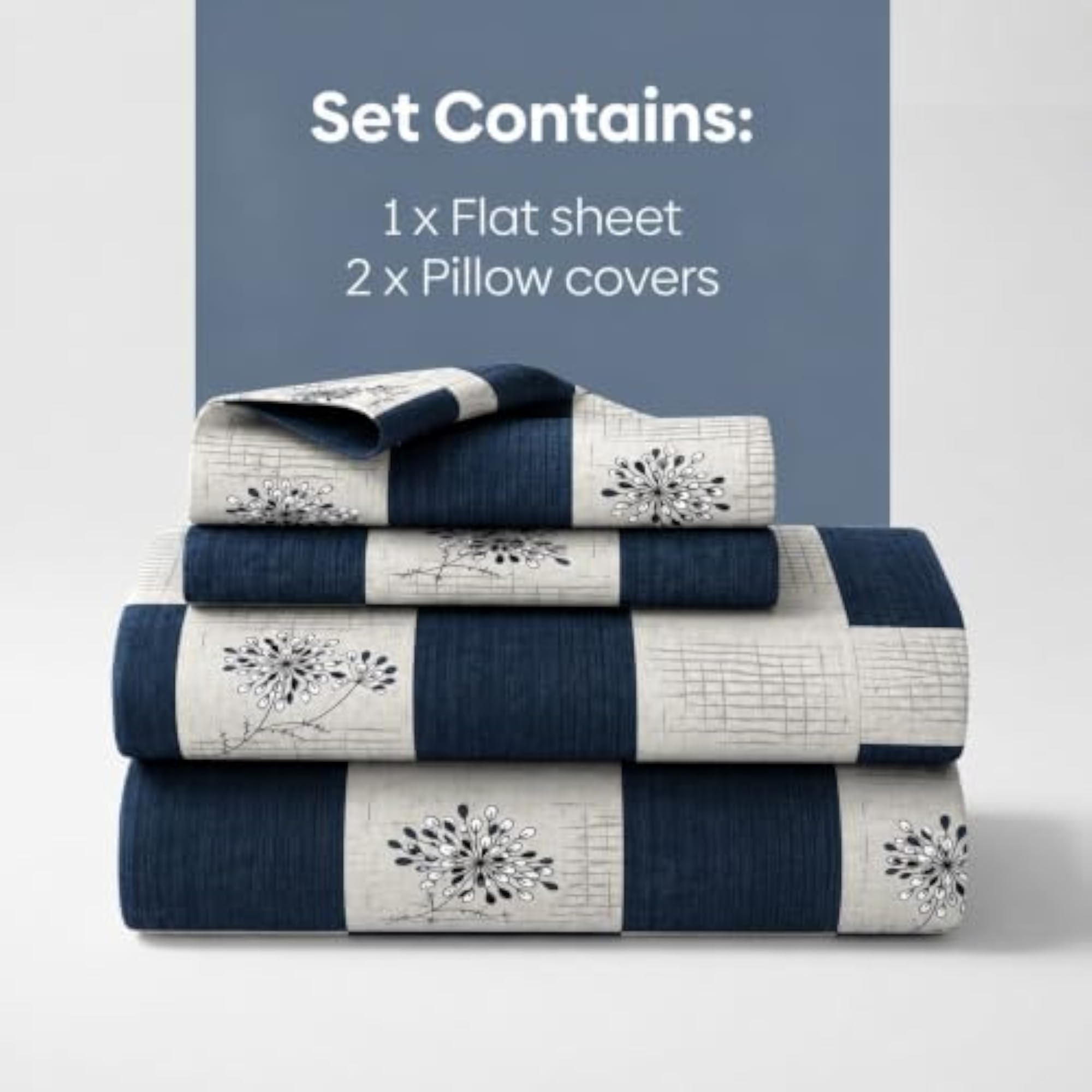 Premium Double Bedsheet with 2 Pillow Covers, Multicolor