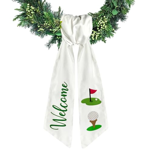 Ftuuo White Wreath Sash for Front Door Sport Golf Wreaths