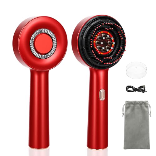 3-in-1 Electric Scalp Massager with IPX7 Waterproof, Cordless Red Light Therapy, Essential Oil Applicator & Hair Growth Stimulator for Head Relaxation and Hair Care