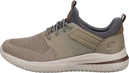 Skechers Men's Delson 3.0 - Cicada Sneaker, Taupe, 9 M US