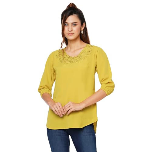 Image of GO-4 IT Women's Top with Cutwork Embroidery in Neck