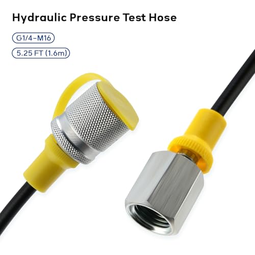 Image of MEASUREMAN G1 /4-M16 Hydraulic Pressure Test Hose, 9000 PSI /630 BAR, 5.25 FT (1.6m), Test Coupling Hose for High-Pressure Applications