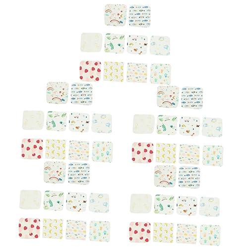 TOYANDONA 50 Toallitas De Ducha Lavables para Bebés Cómodas Toallitas Absorbentes De Tela para Recién Nacidos Pañuelos para Niños Y Niñas Capas De Tela Toallas para Comer Adorable