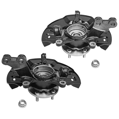 Image of Detroit Axle - FWD Front Steering Knuckles & Wheel Hub Bearings Disc Brake | Calipers with Brackets Replacement for 2009-2013 Toyota Matrix 2.4L