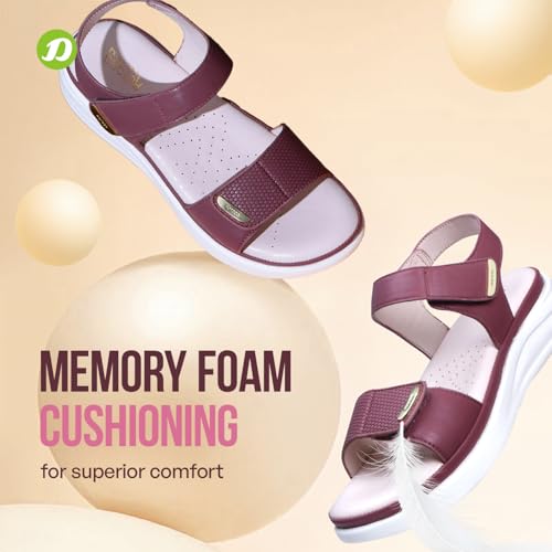 Image of DOCTOR EXTRA SOFT Women's Ultra Lightweight Sandals with Memory Foam Cushion|Stylish & Comfortable|Casual & Non-Slip|Diabetic & Orthopedic Flip Flops with Adjustable Strap Ladies & Girls New-D-610