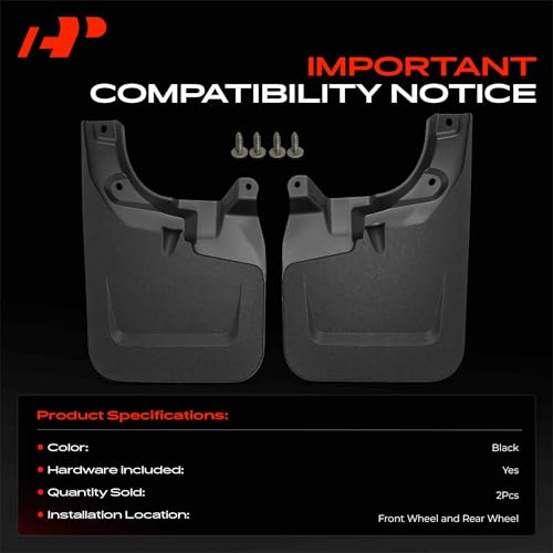 Image of A-Premium Mud Flaps Compatible with Toyota | for Toyota Tacoma 2023-2026 Pickup, No Drilling Required Mud Guards with Hardware Accessories, Set of 2 Front Side