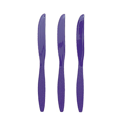 Fun Express - Royal Purple Plastic Knives (50 Pc) - Party Supplies - Solid Tableware - Cutlery - 50 Pieces