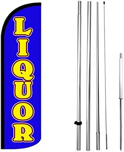 Liquor Windless Swooper Flag Kit 15' Feather Banner Sign bq-h