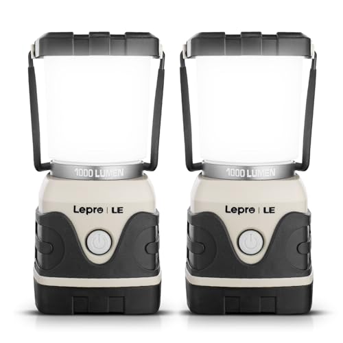 Lepro Linterna de Cámping a Pilas 1000 LM Blanco 2 PCS