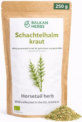 BIO Schachtelhalm-Tee (250 g.) Schachtelhalmkraut getrocknet und geschnitten 5 mm. Ackerschachtelhalm Tee (Equisetum arvense) von Balkan Herbs (250 g. (1-Er Pack))