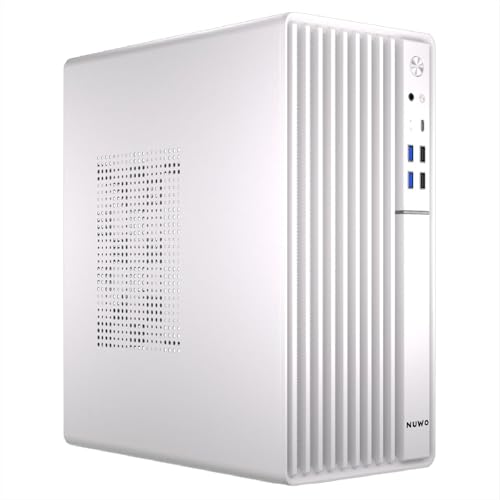 Boîtier PC Micro-ATX Nuwo Quartz QH300 compact blanc sans alimentation avec USB-C